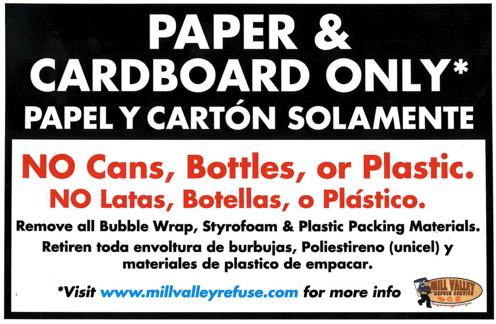 Mill Valley Refuse Apartment Paper Recycle Label