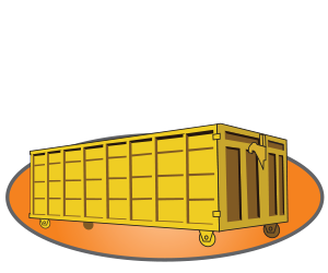 Debris Box (Dumpster) Rentals: image of yellow debris box