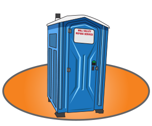 Marin Porta Potty Rentals: Image of a blue portable toilet