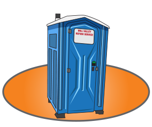 Marin Porta Potty Rentals: Image of a blue portable toilet