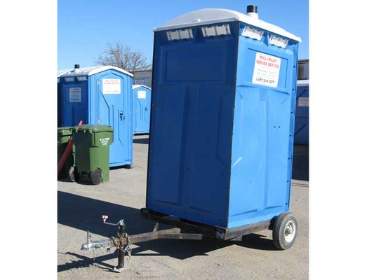 Side View - Trailer Mount Portable Toilet Rental