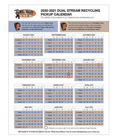 MVRS Dual Stream Recycling Schedule Thumbnail