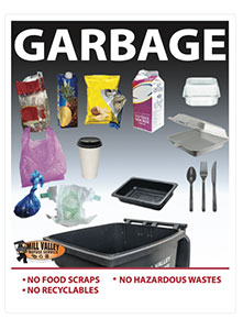 Large Print Garbage Poster English Only