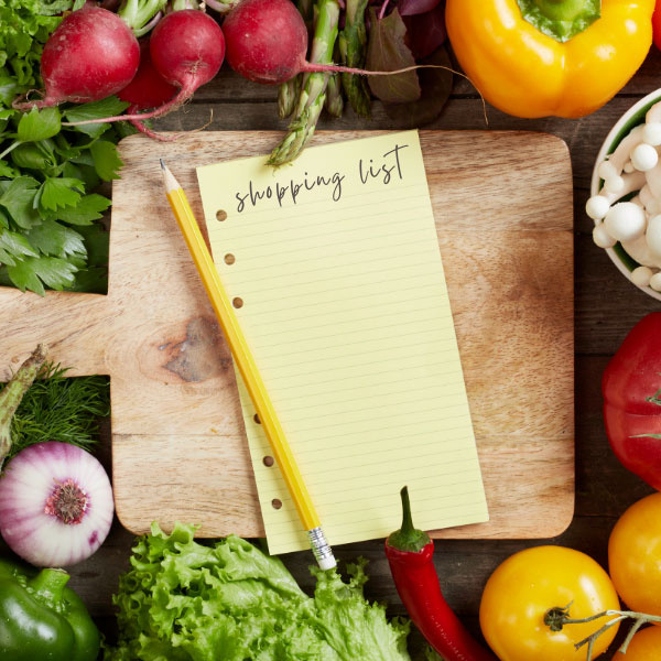 Shopping list helps reduce food waste