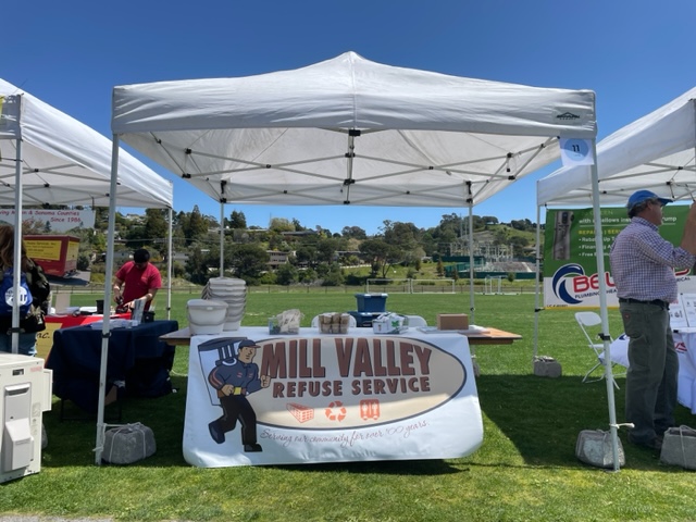 Earth Day Marin Booth Set up in park