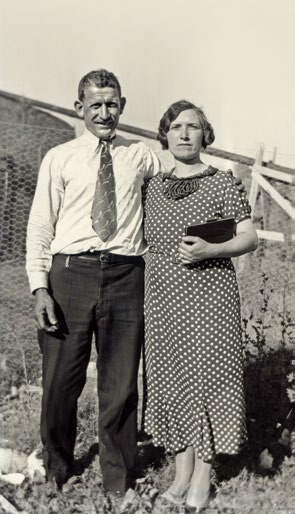 Davide and Mary Biggio standing in Mill Valley 1955.