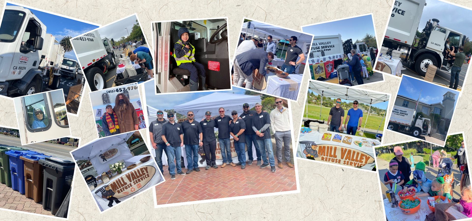 A collage of photos of MVRS staff at local events during 2023