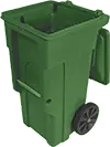 A Mill Valley Refuse Service Green Compost Cart - Open